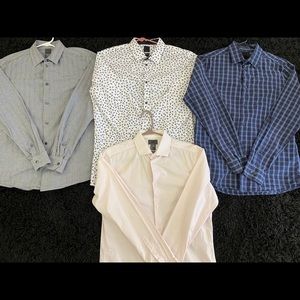Set of 4 H&M long sleeve button up shirts